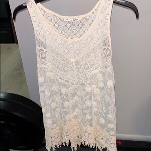 White Lace Sleeveless Top